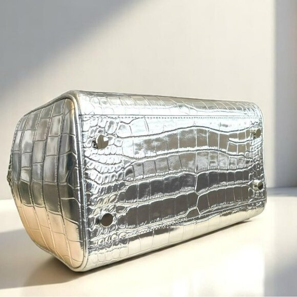 NWT Michael Kors Silver Satchel - Picture 7 of 14